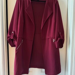 Soho Deep Red Women's Trench Coat